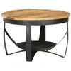 Image de vidaXL Table basse Ø68x43 cm Bois de manguier brut320794