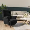 Image de vidaXL Fauteuil noir velours