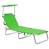 Image de vidaXL Chaise longue pliable avec auvent vert aluminium310361