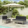Image de Vidaxl Chaises De Jardin 3 Pcs Avec Coussins RÃ©sine TressÃ©e Gris