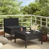 Image de vidaXL Salon de jardin 2 pcs avec coussins Résine tressée Noir310199