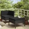 Image de vidaXL Salon de jardin 2 pcs avec coussins Résine tressée Noir310207