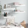 Image de vidaXL Étagère murale flottante 4 pcs Blanc brillant 50x23x3,8 cm MDF323747