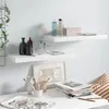 Image de vidaXL Étagère murale flottante 2 pcs Blanc brillant 60x23,5x3,8cm MDF