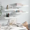 Image de vidaXL Étagère murale flottante 4 pcs Blanc brillant 60x23,5x3,8cm MDF