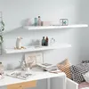 Image de vidaXL Étagère murale flottante 2pcs Blanc brillant 120x23,5x3,8cm MDF323758