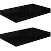 Image de vidaXL vidaXL Étagère murale flottante 2 pcs Noir brillant 40x23x3,8 cm MDF