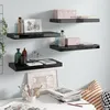 Image de vidaXL Étagère murale flottante 4 pcs Noir brillant 50x23x3,8 cm MDF