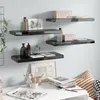 Image de vidaXL Étagère murale flottante 4 pcs Noir brillant 60x23,5x3,8 cm MDF