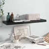 Image de vidaXL Étagère murale flottante Noir brillant 80x23,5x3,8 cm MDF323772