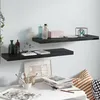 Image de vidaXL Étagère murale flottante 2 pcs Noir brillant 80x23,5x3,8 cm MDF323773