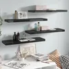 Image de vidaXL ÃtagÃ¨re murale flottante 4 pcs Noir brillant 80x23,5x3,8 cm MDF