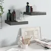 Image de vidaXL Étagère murale flottante 2 pcs Gris brillant 23x23,5x3,8 cm MDF323782
