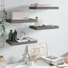 Image de vidaXL Étagère murale flottante 4 pcs Gris brillant 40x23x3,8 cm MDF