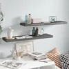 Image de vidaXL Étagère murale flottante 2 pcs Gris brillant 90x23,5x3,8 cm MDF323797
