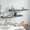 Image de vidaXL ÃtagÃ¨re murale flottante 2 pcs Gris brillant 90x23,5x3,8 cm MDF