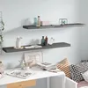 Image de vidaXL ÃtagÃ¨re murale flottante 2 pcs Gris brillant 120x23,5x3,8cm MDF