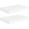 Image de vidaXL Étagères Murales Flottantes 2 Pièces Mdf 40 X 23 X 3,8 Cm Blanc Montage Caché
