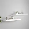 Image de vidaXL Étagères murales flottantes 2 pcs blanc 80x23,5x3,8 cm MDF323815