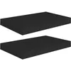 Image de vidaXL vidaXL Étagères murales flottantes 2 pcs Noir 40x23x3,8 cm MDF