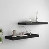 Image de vidaXL Étagères murales flottantes 2 pcs noir 60x23,5x3,8 cm MDF