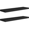 Image de vidaXL vidaXL Étagères murales flottantes 2 pcs Noir 90x23,5x3,8 cm MDF