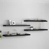 Image de vidaXL Étagères murales flottantes 4 pcs noir 90x23,5x3,8 cm MDF