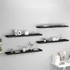 Image de vidaXL Étagères murales flottantes 4 pcs noir 120x23,5x3,8 cm MDF