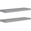 Image de vidaXL Vidaxl Etagères Murales Flottantes 2 Pcs Gris 80x23,5x3,8 Cm Mdf