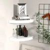 Image de vidaXL Étagères d'angle flottantes 2pcs blanc brillant 25x25x3,8cm MDF323887