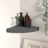 Image de vidaXL Étagère d'angle flottante Gris brillant 25x25x3,8 cm MDF323892