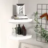 Image de vidaXL Étagères d'angle flottantes 2 pcs blanc 25x25x3,8 cm MDF323896