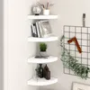 Image de vidaXL Étagères d'angle flottantes 4 pcs blanc 25x25x3,8 cm MDF323897