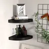 Image de vidaXL Étagères d'angle flottantes 2 pcs noir 25x25x3,8 cm MDF323899