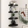 Image de vidaXL Étagères d'angle flottantes 4 pcs noir 25x25x3,8 cm MDF323900