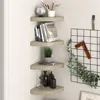 Image de vidaXL Étagères d'angle flottantes 4 pcs chêne 25x25x3,8 cm MDF