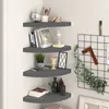 Image de vidaXL ÃtagÃ¨res d'angle flottantes 4 pcs Gris brillant 35x35x3,8cm MDF