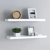 Image de vidaXL Étagères à rebord pour cadre photo 2 pcs Blanc 60x9x3 cm MDF323929