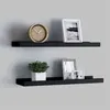 Image de vidaXL Étagères à rebord pour cadre photo 2 pcs Noir 40x9x3 cm MDF323931