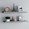 Image de vidaXL Vidaxl Étagères À Rebord Pour Cadre Photo 2 Pcs Gris 80x9x3 Cm Mdf