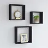 Image de vidaXL Étagères murales sous forme de cube 3 pcs Noir MDF