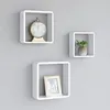 Image de vidaXL Étagères murales sous forme de cube 3 pcs Blanc MDF323952