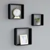 Image de vidaXL Étagères murales sous forme de cube 3 pcs Noir MDF