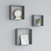 Image de vidaXL Étagères murales sous forme de cube 3 pcs Gris MDF323954