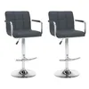 Image de vidaXL Tabourets de bar lot de 2 gris similicuir323628