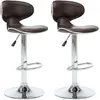 Image de vidaXL Tabourets De Bar 2 Pcs Marron Similicuir - Vidaxl
