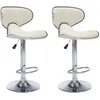 Image de vidaXL Tabourets De Bar 2 Pcs Crème Similicuir - Vidaxl