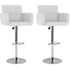 Image de vidaXL Vidaxl Tabourets De Bar Lot De 2 Blanc Similicuir
