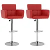 Image de vidaXL Tabourets de bar lot de 2 rouge similicuir323655