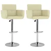 Image de vidaXL Vidaxl Tabourets De Bar Lot De 2 Crème Similicuir